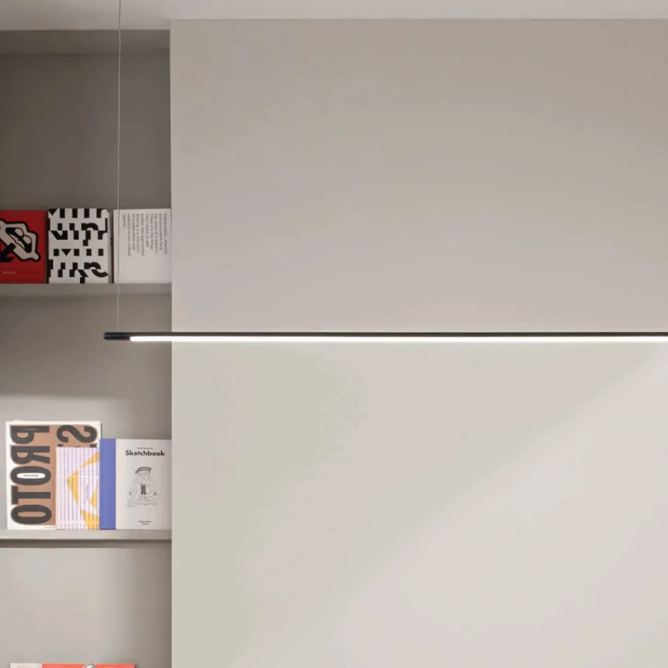 Pendellampa med LED-ljus och längdjusterbara kablar - Orange Viadurini