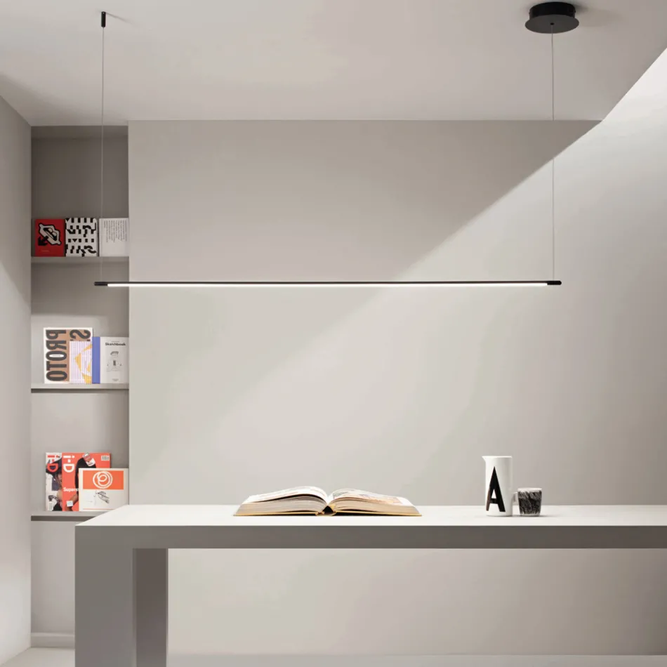 Pendellampa med LED-ljus och längdjusterbara kablar - Orange Viadurini