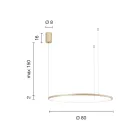 Pendellampa med horisontellt runt LED-ljus i metall - Mulberry Viadurini