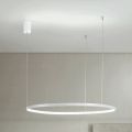 Pendellampa med horisontellt runt LED-ljus i metall - Mulberry