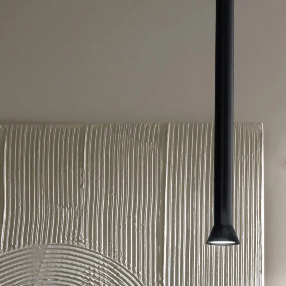 Hänglampa med metallram och justerbara kablar - Björk Viadurini