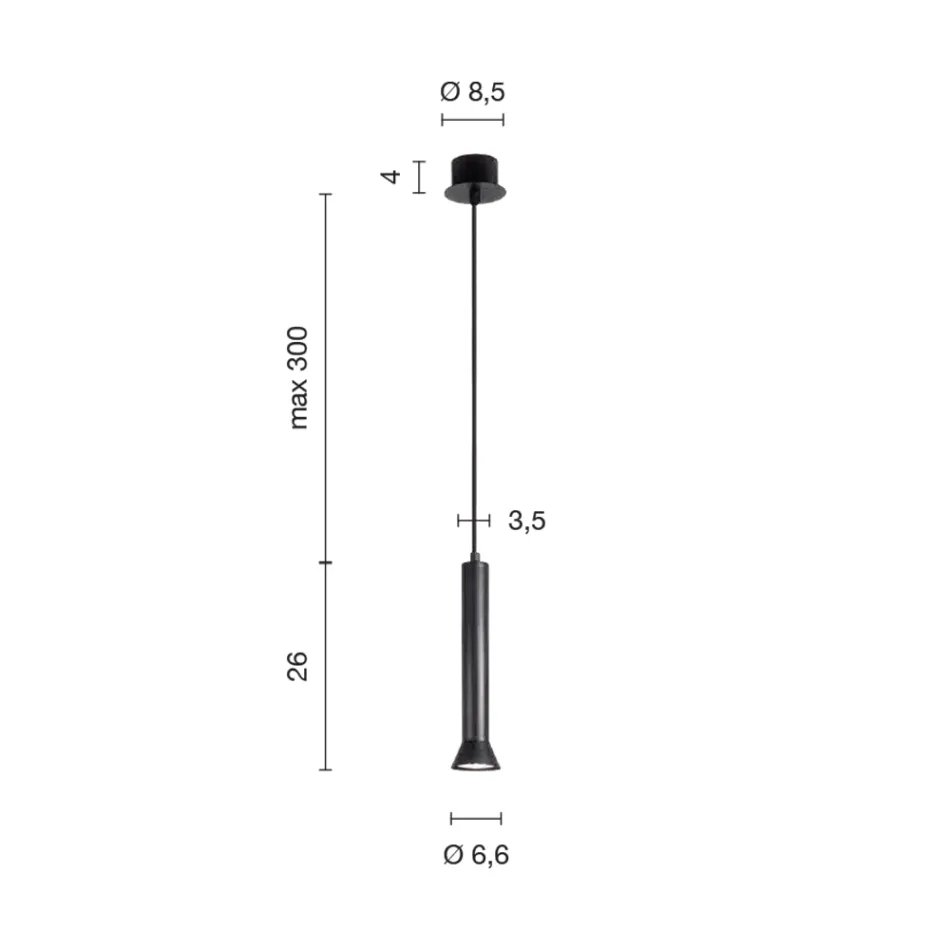 Hänglampa med metallram och justerbara kablar - Björk Viadurini