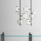 Upphängningslampa med blank metallkonstruktion Tillverkad i Italien - Donatina Viadurini