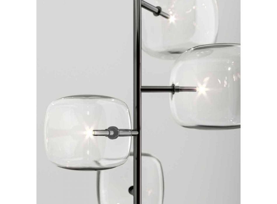 Upphängningslampa med blank metallkonstruktion Tillverkad i Italien - Donatina Viadurini