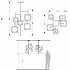 Upphängningslampa med blank metallkonstruktion Tillverkad i Italien - Donatina Viadurini