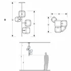 Upphängningslampa med blank metallkonstruktion Tillverkad i Italien - Donatina Viadurini