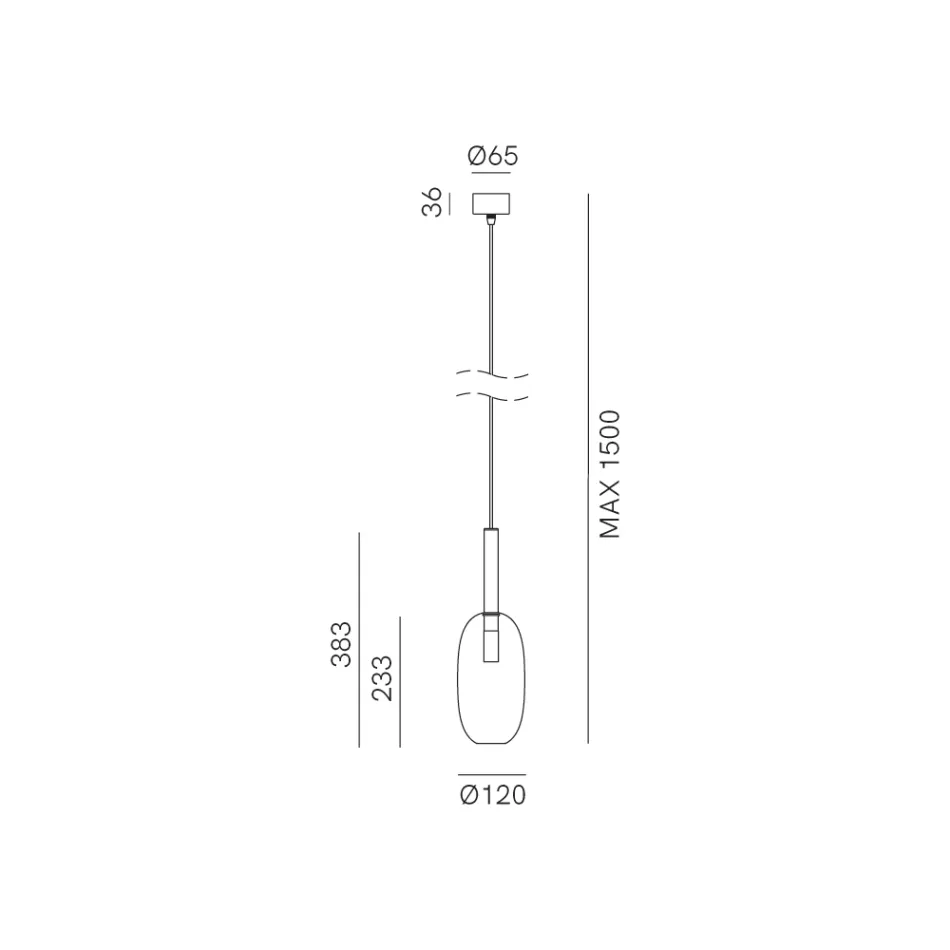 Hänglampa med glas i olika former Tillverkad i Italien - Sintonia Viadurini