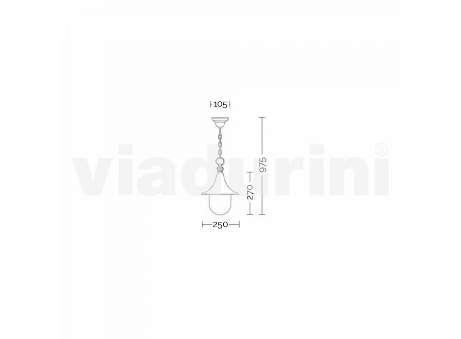 Utomhusfjädringslampa i vit aluminium tillverkad Italien, Anusca Viadurini