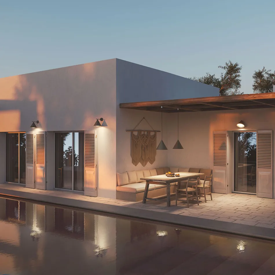 Utomhushängande lampa i mässing Tillverkad i Italien - Regn Viadurini