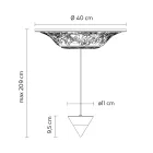 Hänglampa Design Vit gips och svart aluminium 1 kon - Tesera Viadurini