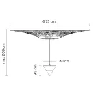 Hänglampa Design Vit gips och svart aluminium 1 kon - Tesera Viadurini
