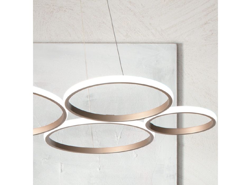 Design Hänglampa för vardagsrum i silver eller guldmetall - Olimpo Viadurini