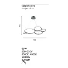 Design Hänglampa för vardagsrum i silver eller guldmetall - Olimpo Viadurini