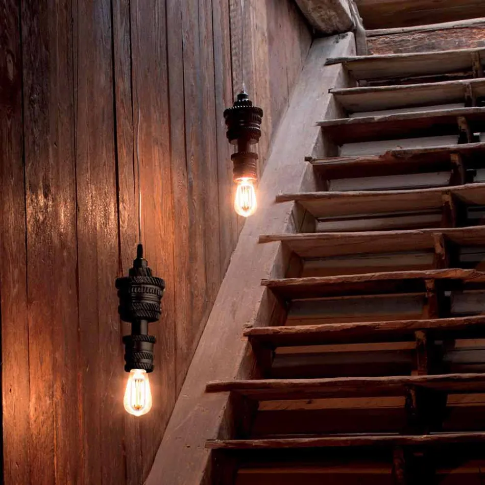 Design upphängningslampa i keramik 3 ytor tillverkad i Italien - futurism Viadurini