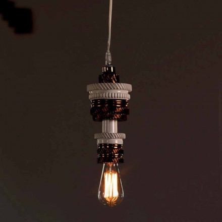 Design upphängningslampa i keramik 3 ytor tillverkad i Italien - futurism Viadurini