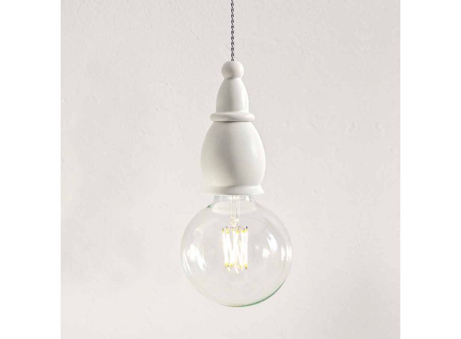 Design Suspension Lamp i keramik Tillverkad i Italien - Öde av Aldo Bernardi Viadurini