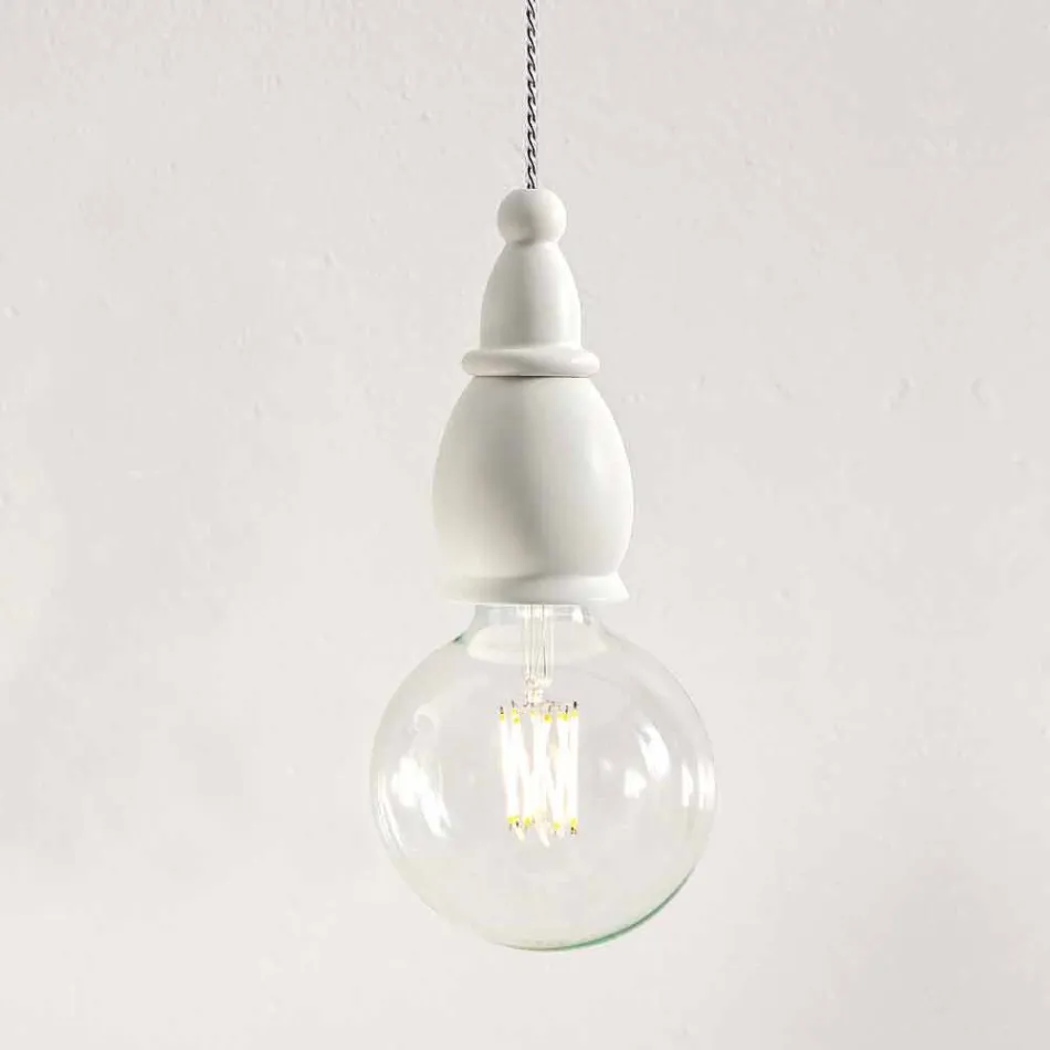 Design Suspension Lamp i keramik Tillverkad i Italien - Öde av Aldo Bernardi Viadurini