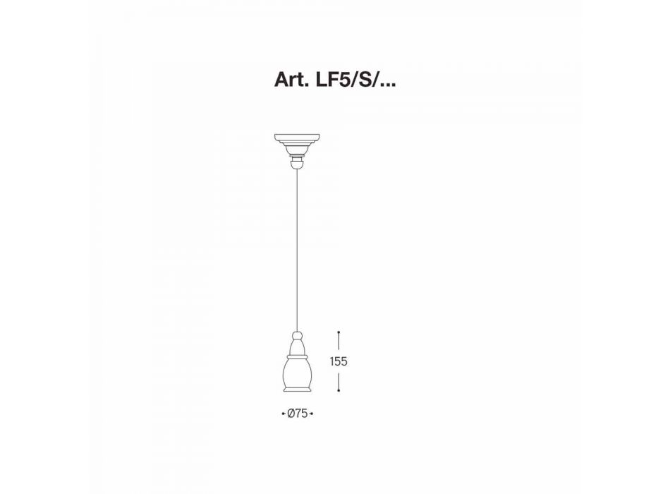 Design Suspension Lamp i keramik Tillverkad i Italien - Öde av Aldo Bernardi Viadurini
