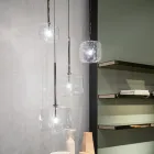 Design upphängningslampa i metall och glas Tillverkad i Italien - Donatina Viadurini