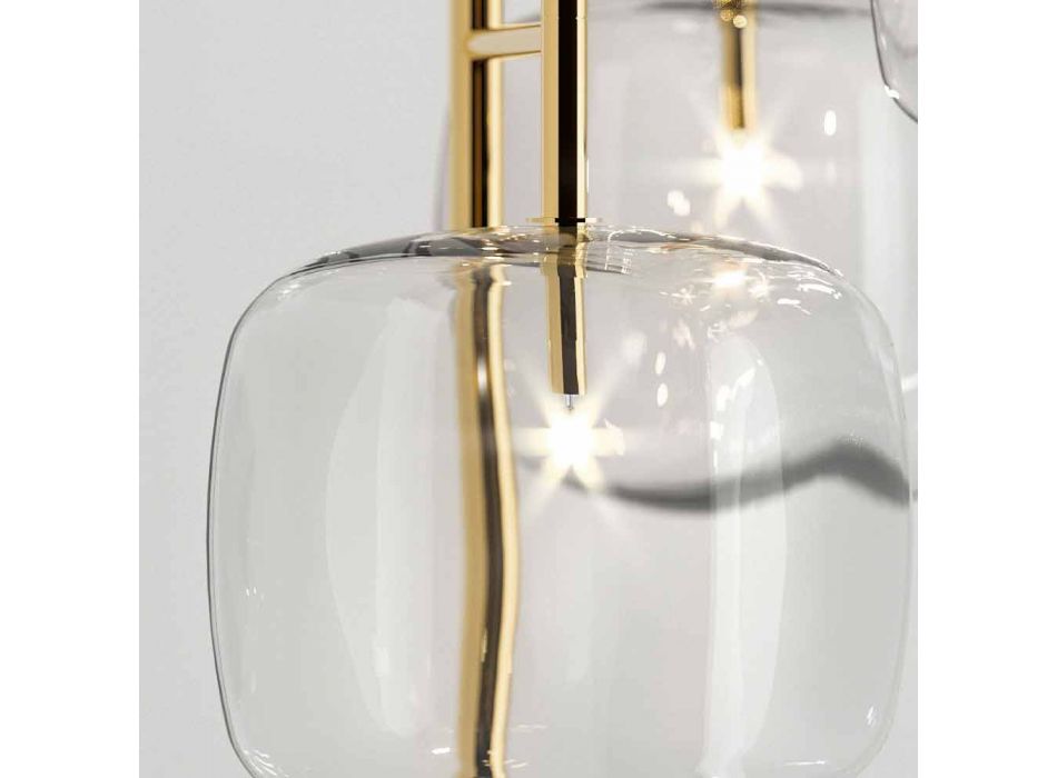 Design upphängningslampa i blank metall tillverkad i Italien - Donatina Viadurini