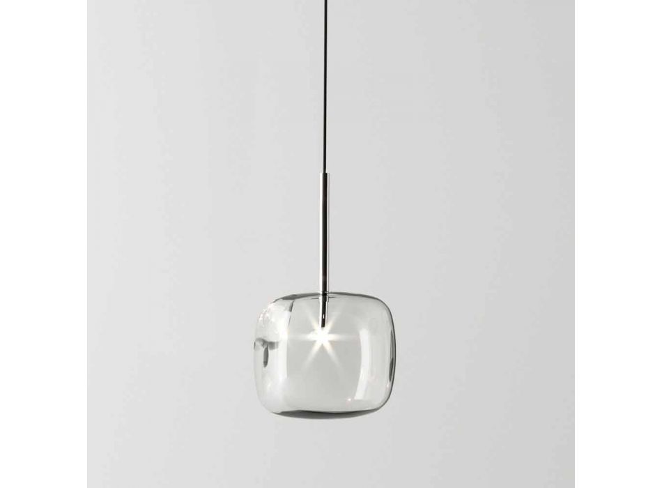 Design upphängningslampa i blank metall tillverkad i Italien - Donatina Viadurini