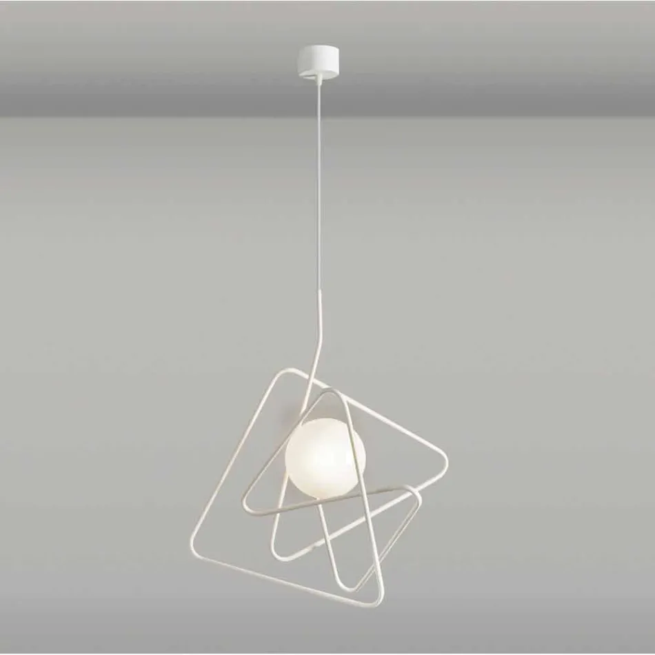Lampa i modern stål suspension Ø60xh.60xL.cavo200cm, Adele Viadurini
