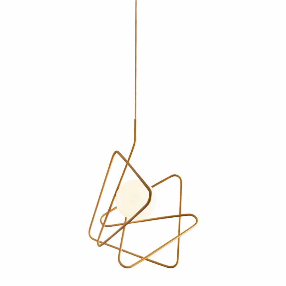 Lampa i modern stål suspension Ø60xh.60xL.cavo200cm, Adele Viadurini