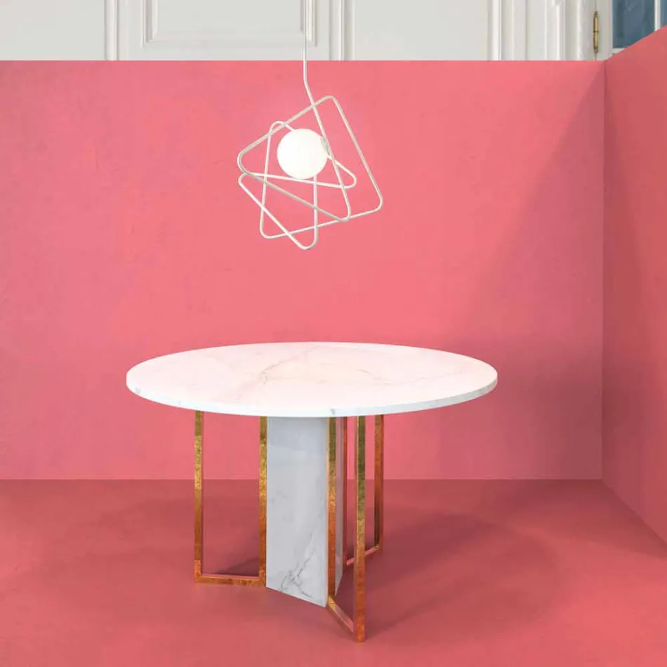 Lampa i modern stål suspension Ø60xh.60xL.cavo200cm, Adele Viadurini