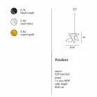 Lampa i modern stål suspension Ø60xh.60xL.cavo200cm, Adele Viadurini