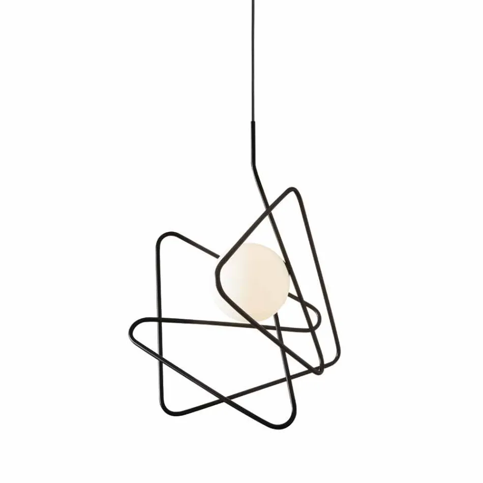 Lampa i modern stål suspension Ø60xh.60xL.cavo200cm, Adele Viadurini