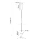 Hänglampa i aluminium med vit platta och svart kon - Padel Viadurini