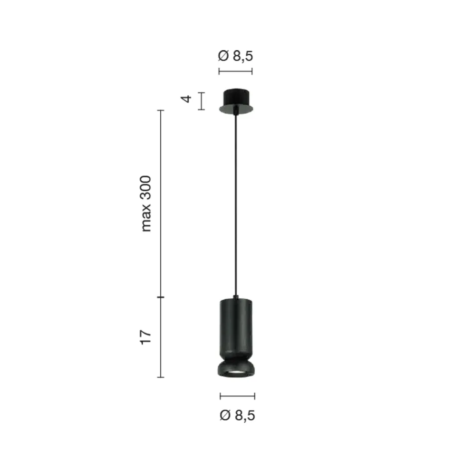 Hänglampa i pulverlackerad aluminium och justerbar kabel - Buxus Viadurini