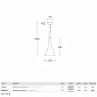 Lampa cementsuspension Tratt Aldo Bernardi Viadurini