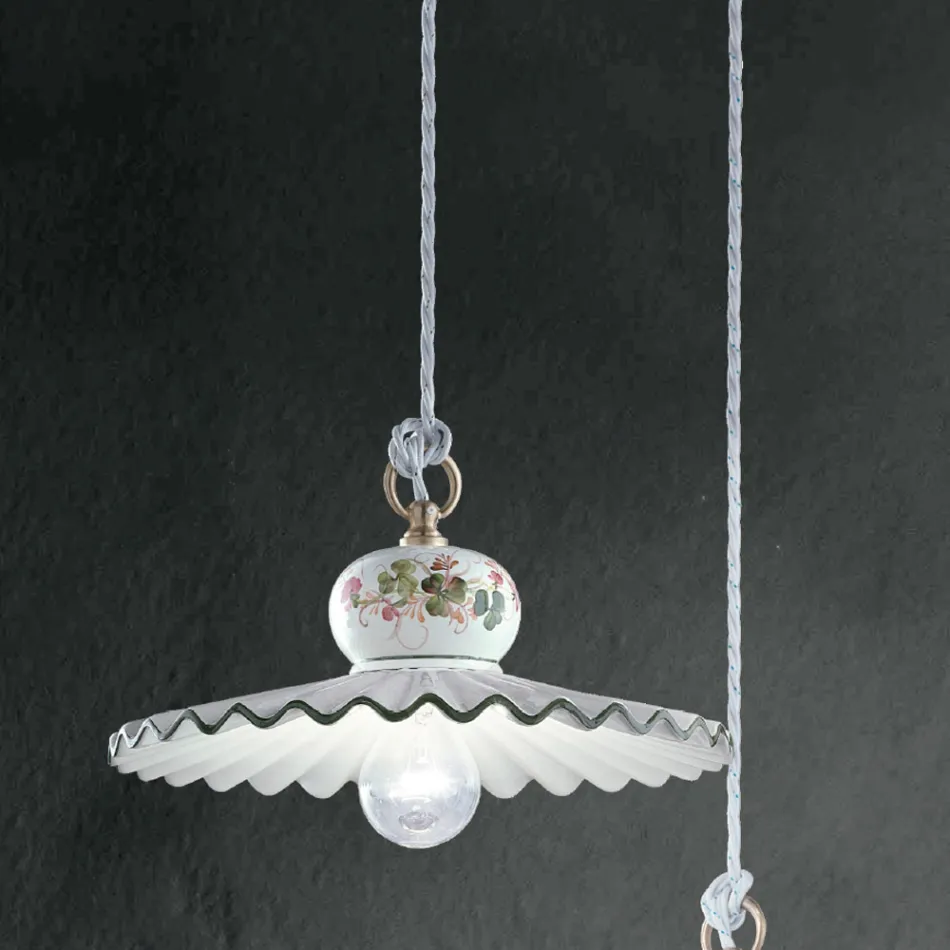 Handdekorerad Artisan Keramisk upphängningslampa - Rom Viadurini