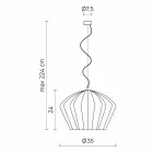 Upphängningslampa i blank vit keramisk design i 4 former - Oas Viadurini