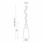 Upphängningslampa i vit keramisk lampskärm i linne lång design - Cadabra Viadurini