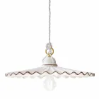 Lampa keramisk suspension med dekorum Ferroluce L&#39;Aquila Viadurini