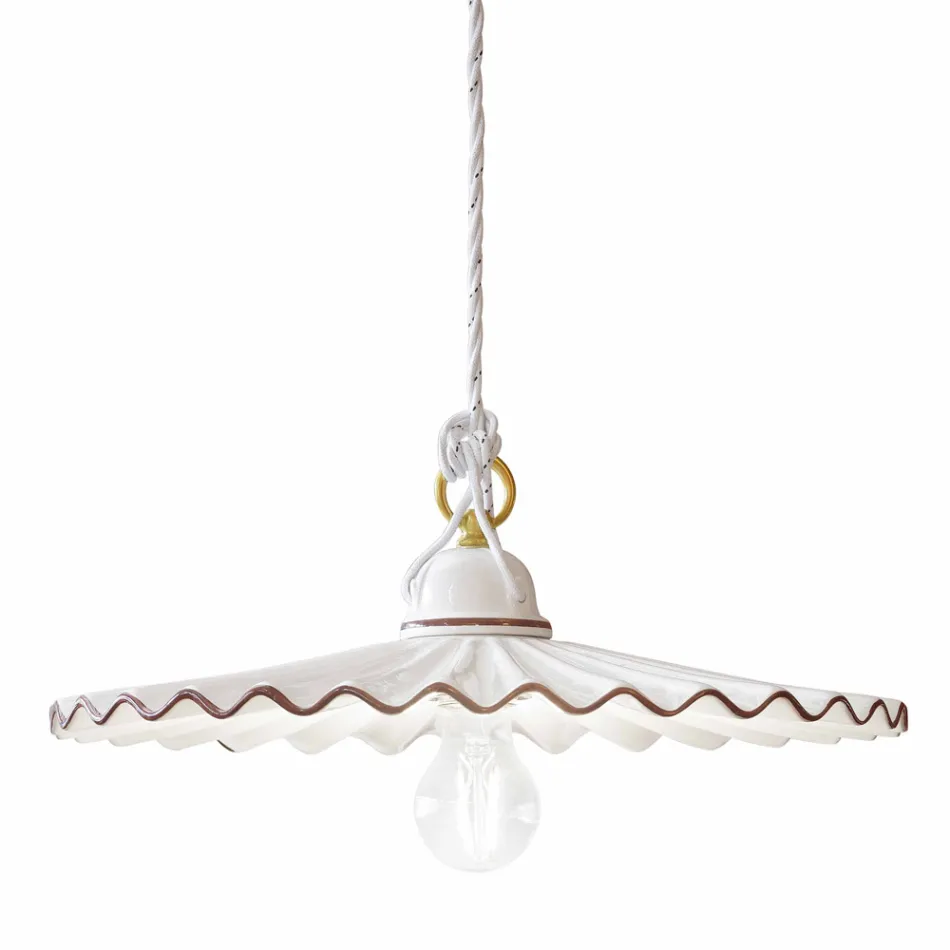 Lampa keramisk suspension med dekorum Ferroluce L&#39;Aquila Viadurini