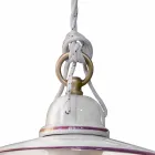 Hänglampa i handmålad keramik och järndesign - Asti Viadurini