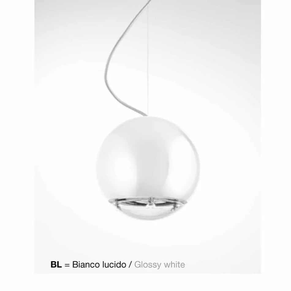 Lampa keramisk suspension klot Aldo Bernardi Viadurini