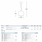Lampa keramisk suspension klot Aldo Bernardi Viadurini