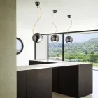 Lampa keramisk suspension klot Aldo Bernardi Viadurini