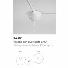 Upphängnings lampa keramisk glasyr, steg till två utgångar vid 90 ° Viadurini