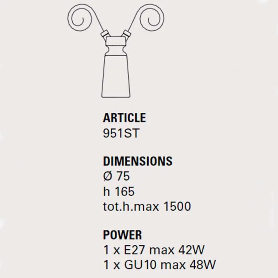 Keramisk hängande lampa för Battersea - Toscot komposition Viadurini