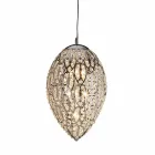 Taklampa kristall och formade stål Egg ägg Viadurini