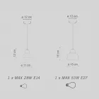 Upphängningslampa i olika ytbehandlingar och storlekar Tillverkad i Italien - Berimbau Viadurini