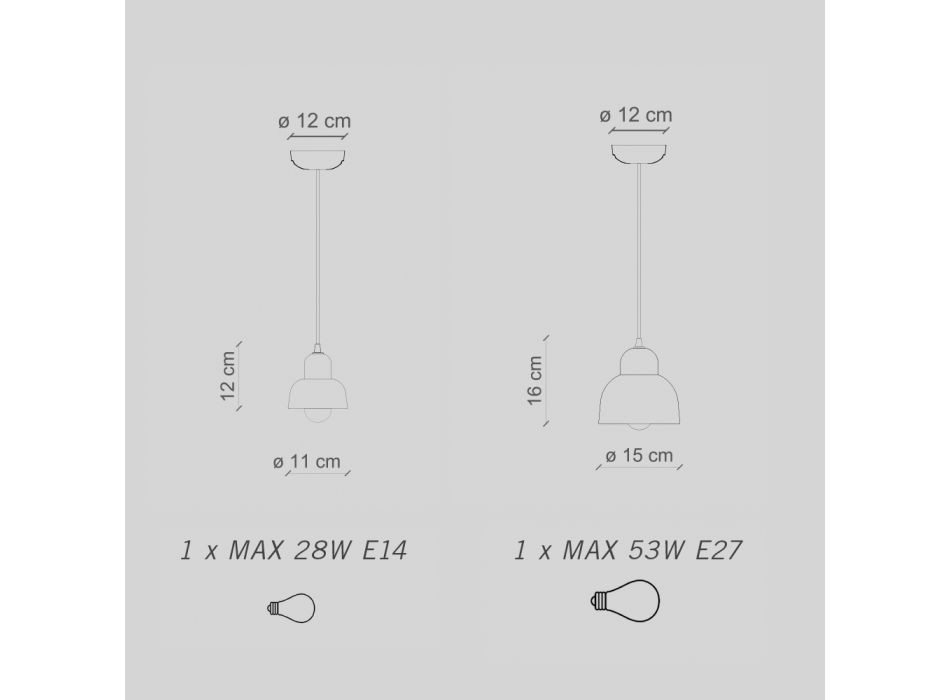Upphängningslampa i olika ytbehandlingar och storlekar Tillverkad i Italien - Berimbau Viadurini