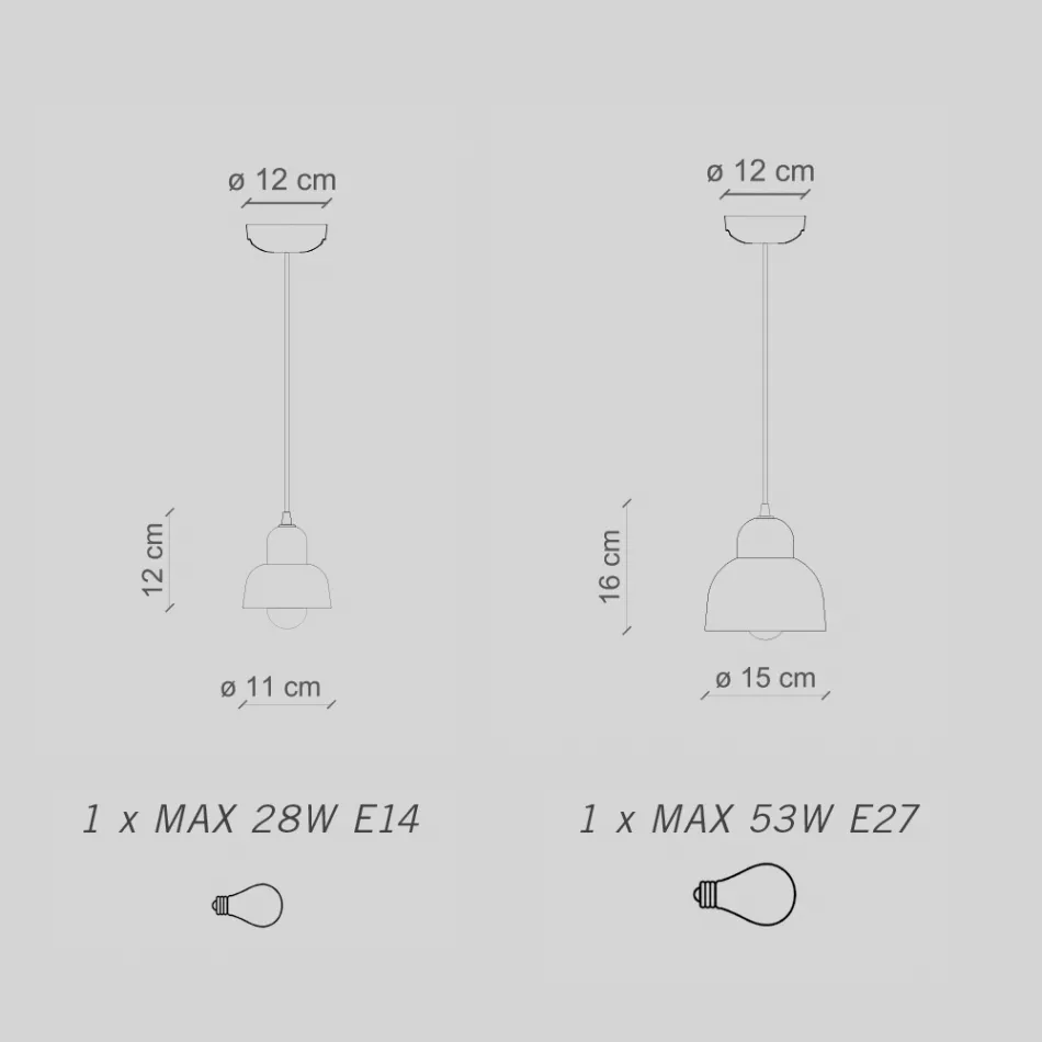 Upphängningslampa i olika ytbehandlingar och storlekar Tillverkad i Italien - Berimbau Viadurini