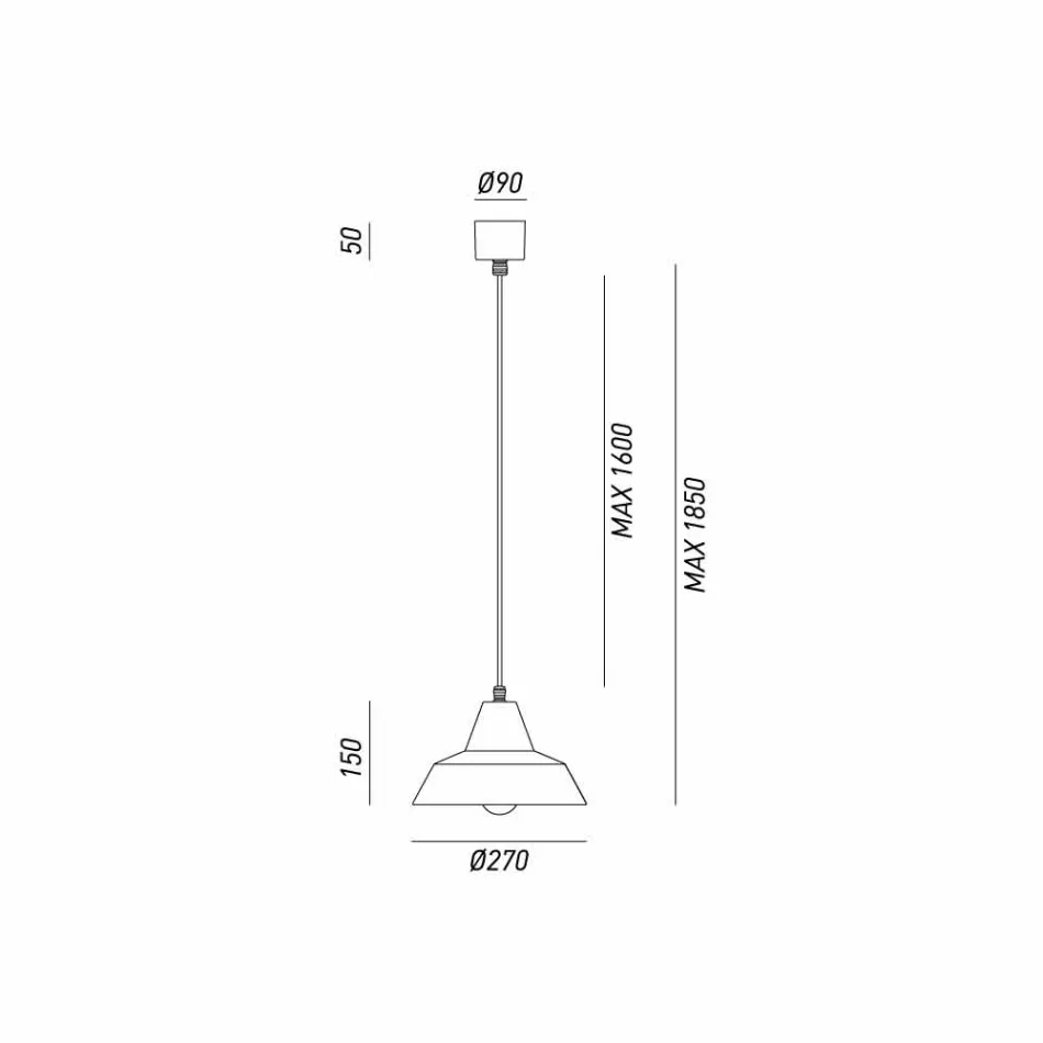 Lampa antik järn suspension bell Virginia Il Fanale Viadurini