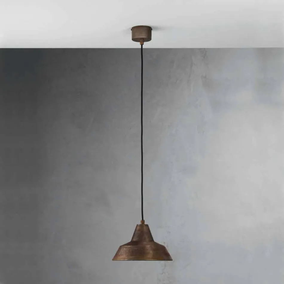 Lampa antik järn suspension bell Virginia Il Fanale Viadurini